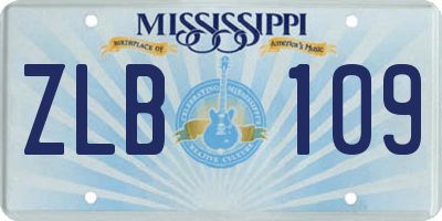 MS license plate ZLB109