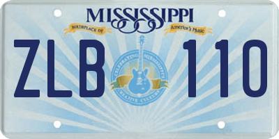 MS license plate ZLB110