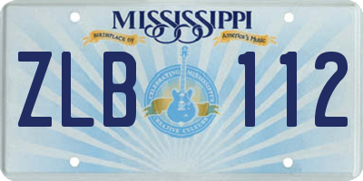 MS license plate ZLB112