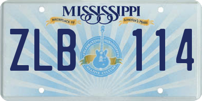 MS license plate ZLB114