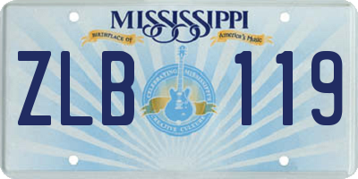 MS license plate ZLB119