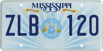MS license plate ZLB120