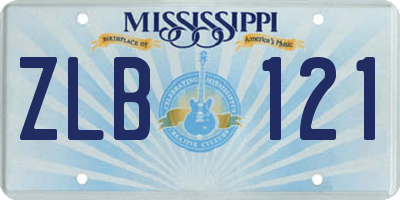 MS license plate ZLB121