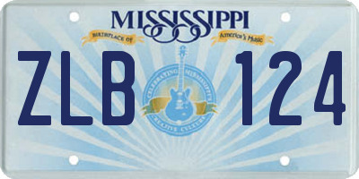 MS license plate ZLB124