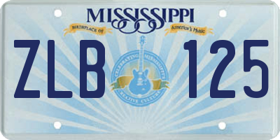 MS license plate ZLB125