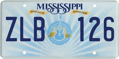 MS license plate ZLB126