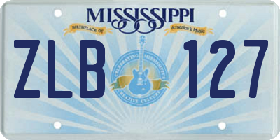 MS license plate ZLB127