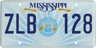 MS license plate ZLB128