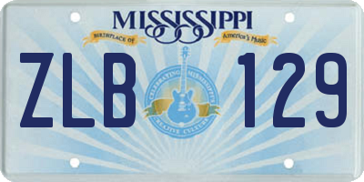 MS license plate ZLB129