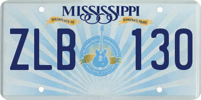 MS license plate ZLB130