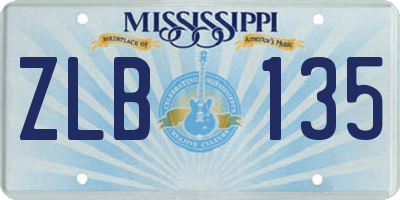 MS license plate ZLB135