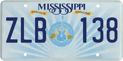 MS license plate ZLB138