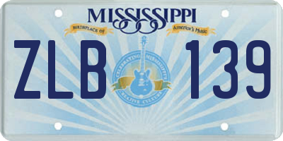 MS license plate ZLB139
