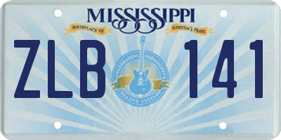 MS license plate ZLB141