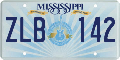MS license plate ZLB142