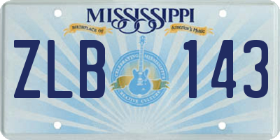 MS license plate ZLB143