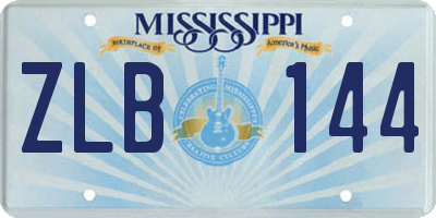 MS license plate ZLB144