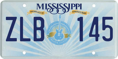 MS license plate ZLB145
