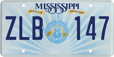 MS license plate ZLB147