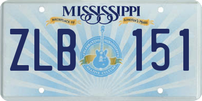MS license plate ZLB151