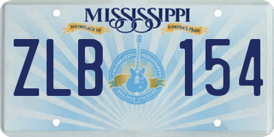 MS license plate ZLB154