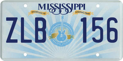 MS license plate ZLB156