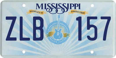 MS license plate ZLB157