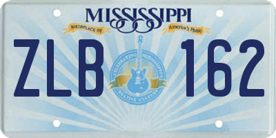 MS license plate ZLB162