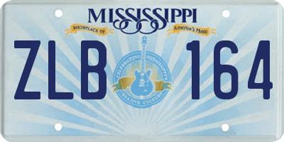MS license plate ZLB164