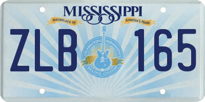 MS license plate ZLB165