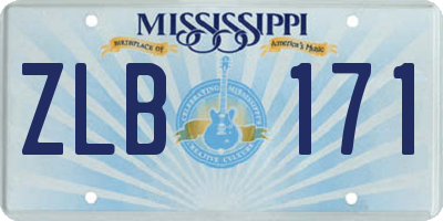 MS license plate ZLB171