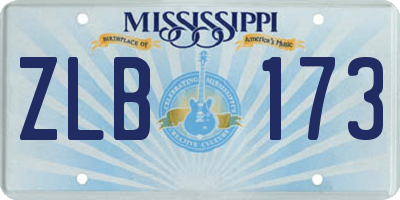 MS license plate ZLB173