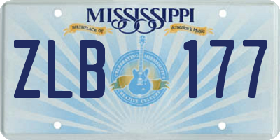 MS license plate ZLB177