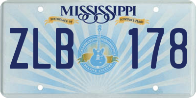 MS license plate ZLB178