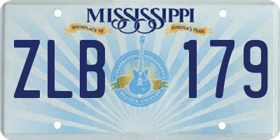 MS license plate ZLB179