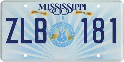MS license plate ZLB181