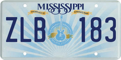 MS license plate ZLB183