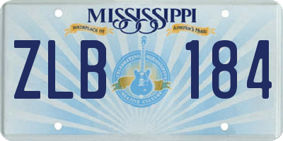 MS license plate ZLB184