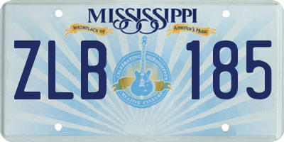 MS license plate ZLB185