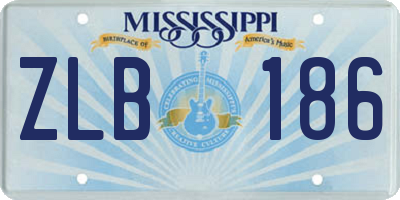 MS license plate ZLB186