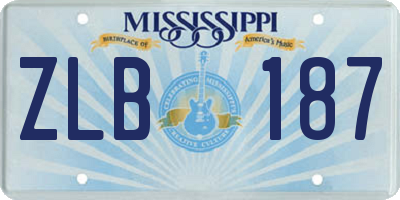 MS license plate ZLB187