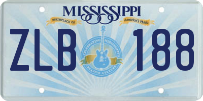 MS license plate ZLB188