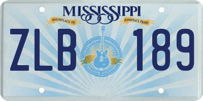 MS license plate ZLB189