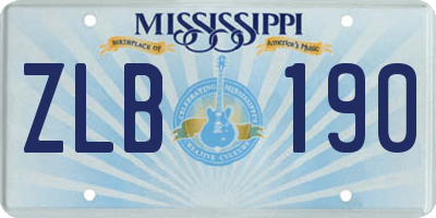 MS license plate ZLB190