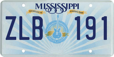 MS license plate ZLB191