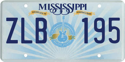 MS license plate ZLB195