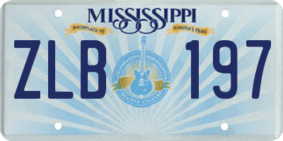 MS license plate ZLB197