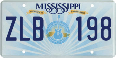 MS license plate ZLB198