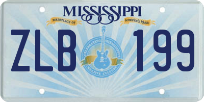 MS license plate ZLB199