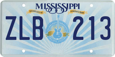 MS license plate ZLB213
